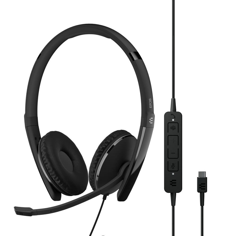 EPOS Tweezijdige on-ear USB-C-headset met ANC, gecertificeerd voor Microsoft Teams