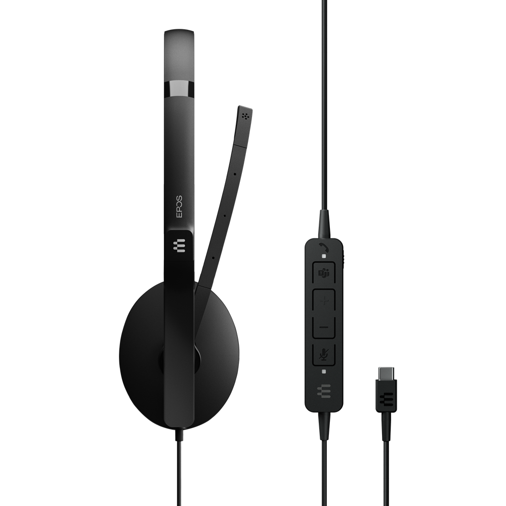 EPOS Tweezijdige on-ear USB-C-headset met ANC, gecertificeerd voor Microsoft Teams